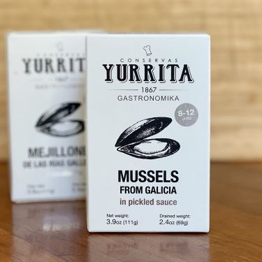Yurrita "Mejillones" Mussels in Pickled Sauce, 111g Tin 